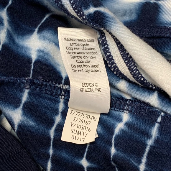 Athleta Maxi Skirt Size Large (L) Navy & White Tie Dye/Shibori Print - Picture 8 of 11